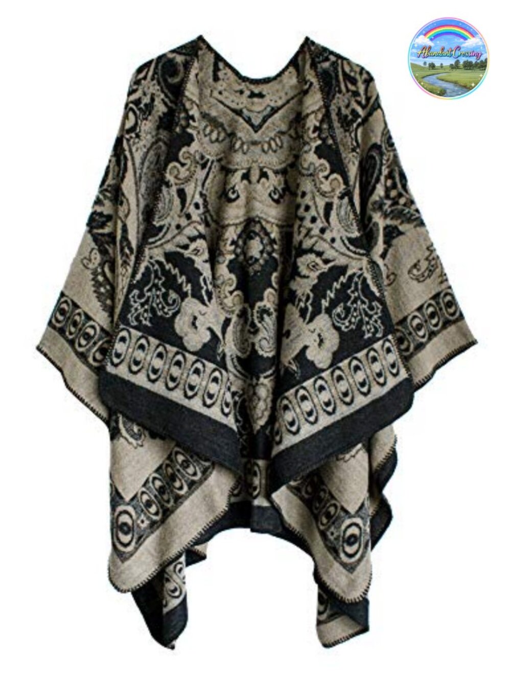 Oversized Knit Poncho Cape Shawl Wrap Sleeveless Retro Winter